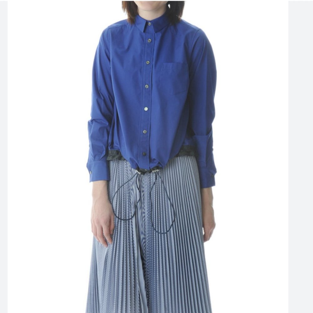 Sacai Luck Blue Drawstring Button Up Shirt
